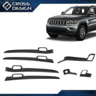 7x Carbon Fiber Dashboard Panel   Door Handle Trim Fit For 11-21 Grand Cherokee