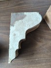 3 Vtg Antique Wood Corbel White Scroll Mantle Architectural Salvage Chippy 7 5   