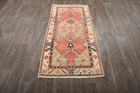 3x6 Orange Vintage Turkish Runner  Hand-knotted Wool Hallway Oushak Rug