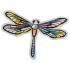 Dragonfly Sketch Applique Patch - Embroidered Colorful Insect Badge 2 5  Iron On