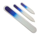 3 Pc Mont Bleu Czech Etched Crystal Glass Manicure Nail File Set Many Colors