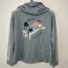 Roxy Girl Full Zip Hoodie Sweatshirt Youth Girls Size 14 Xl Blue Back Graphic