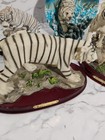 Montefiori White Bengal Tigers 4   Resin W Wooden Base Collectible Safari Wild