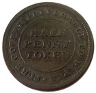 1813 Nova Scotia Canada 1 2 Penny Trade   Navigation Engrailed Token Ns-19b2