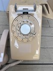 Vintage Stromberg Western Electric Rotary Dial Wall Phone Beige Tan Prop Parts