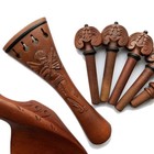 Violin Jujube Wood Fitting 4 4 Size Carving Tailpiece Pegs Chinrest Figure Carve
