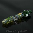 8  Handmade Green Gecko Tribal Steam Roller Tobacco Smoking Bowl Glass Pipes