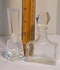 2 Crystal Cut Glass Perfume Decanters Empty Bottles 