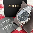 Bulova 96b288 Men s Chronograph Wilton Black Dial Quartz Watch 46 5mm