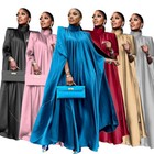 African Kaftan Evening Women Satin Long Dress Dashiki Robe Party Gown Prom Dress