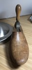 Vintage Wood Shoe Cobbler Form Mold Primitive Antique Decor Hinged Knob