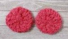 Handmade Crochet Kitchen Scrubbies Sponge Reusable 3 Inch Coral Pink 2pc