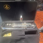 Besson Bb Trumpet 1000 Silver High Polish Piston Valve W  Case