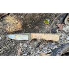 Handmade Hunting Knife  440c Stainless Steel  Curly Maple Burl Grips  Sheath