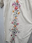 Mexican Oaxacan Dress White Multi Colored Embroidered Vintage Sm md