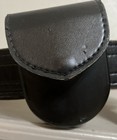 Safariland Leather Belt Black With Handcuff Case   Flashlight Holder 38    Waist