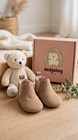 Hedgehug Toddler Chelsea Boots Beige Suede Size 4 12-18m Fur Lined New W  Box