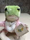 Vintage Eden    mr  Jeremy Fisher    Stuffed Plush Frog With Tags No Hands 12   