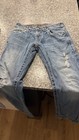 Rock Revival Distressed Straight Jeans Blue Denim Embroidered 5-pocket Men
