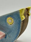 Memphis Style Ceramic Bird Planter  Glazed Pastels  Vintage Gardening Home Decor