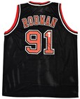 Chicago Bulls Dennis Rodman Autographed Signed Black Jersey Jsa Stock  215736