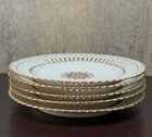 Antique Wilhelm   Graef Reticulated Plate Germany Crown Mark Ny Gold Gilt Set 5