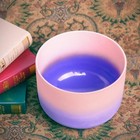 8 432hz F Note Heart Chakra Pink Purple Frosted Quartz Crystal Singing Bowl