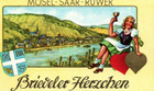 Lovely Maiden Hearts Mosel Saar Ruwer Briedeler Herzchen German Wine Label 1960s