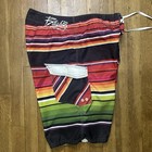 Vintage Y2k Billabong Rising Sun Size 34 Board Shorts Baja Blanket Print Surf