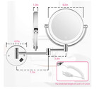 Wall Mounted Lighted Makeup Mirror  8 Inch Double-sided Touch Led Lights Chrome