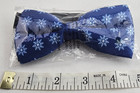 Blue Snowflake Bow Tie     Silk Holiday Winter Formal Navy White Sparkle     New