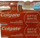 2 Colgate Optic White Stain Fighter Clean Mint Toothpaste 4 2 Oz   Toothbrush 