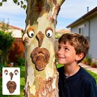 4 Pack Tree Faces Decor Outdoor  Tree Face Outdoor Statues Old Man Trees Hugger