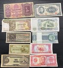 Foreign Money Lot Of 10 Bills Japan  Magyar  China  Greece  Brazil