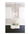 Homeplace Lighting Crawford 12x15 In Aged Brass Pendant Light Clear Water Glass