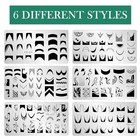  6pcs Nail Stamper Kit French Nail Stamping Plate Heart Geometric Pattern B
