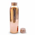 Vintage 100  Copper And 2 Glass Water Bottle Hammered Health Ayurveda Leak Proof