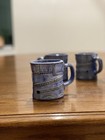 4-piece Denim Jean Ceramic Mugs Set  Handmade Pottery
