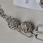 Pannee Jewel Necklace Earrings Set Silver Tone Wire Ball Bead Statement Jewelry