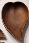Vintage  monkey Pod  Wood Heart Shaped Salad Bowl 9 Piece Mid Century Modern Set