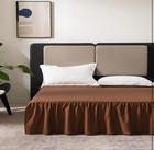 Brown Bed Skirt Twin Size Ruffled Bed Skirt With Split Corners  Twin Bed Skirt 1