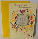 Vintage Hallmark Thanksgiving Card Unused Peek Through Pop Up Mouse In Mailbox