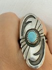 Vintage Navajo Sterling Silver Turquoise Ring- Southwestern Style