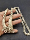 China Old National Style Tibet Silver Carve Men s Necklace