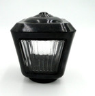 Vintage Glass Porch Light Shade Cover Black Ribbed Clear Glass New Old Stock