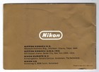 Nikon Nikkormat Ftn 1969 Camera Instruction Book   Manual   Guide In English