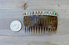 New Navajo By D Benally Hair Comb Beret Sterling   13 Mojave Turquoise  3 Inch