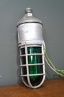 Vintage Industrial Lights Explosion Proof Green Glass Lens Globe Cage Set Of 4