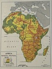 1956 Map Of Africa 14   x11     rainfall  Relief  Population And Vegitation