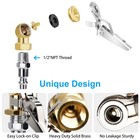 2pcs 1 4  Brass Fnpt Tire Inflator Nozzle   Clip Locking Quick Connect Air Chuck